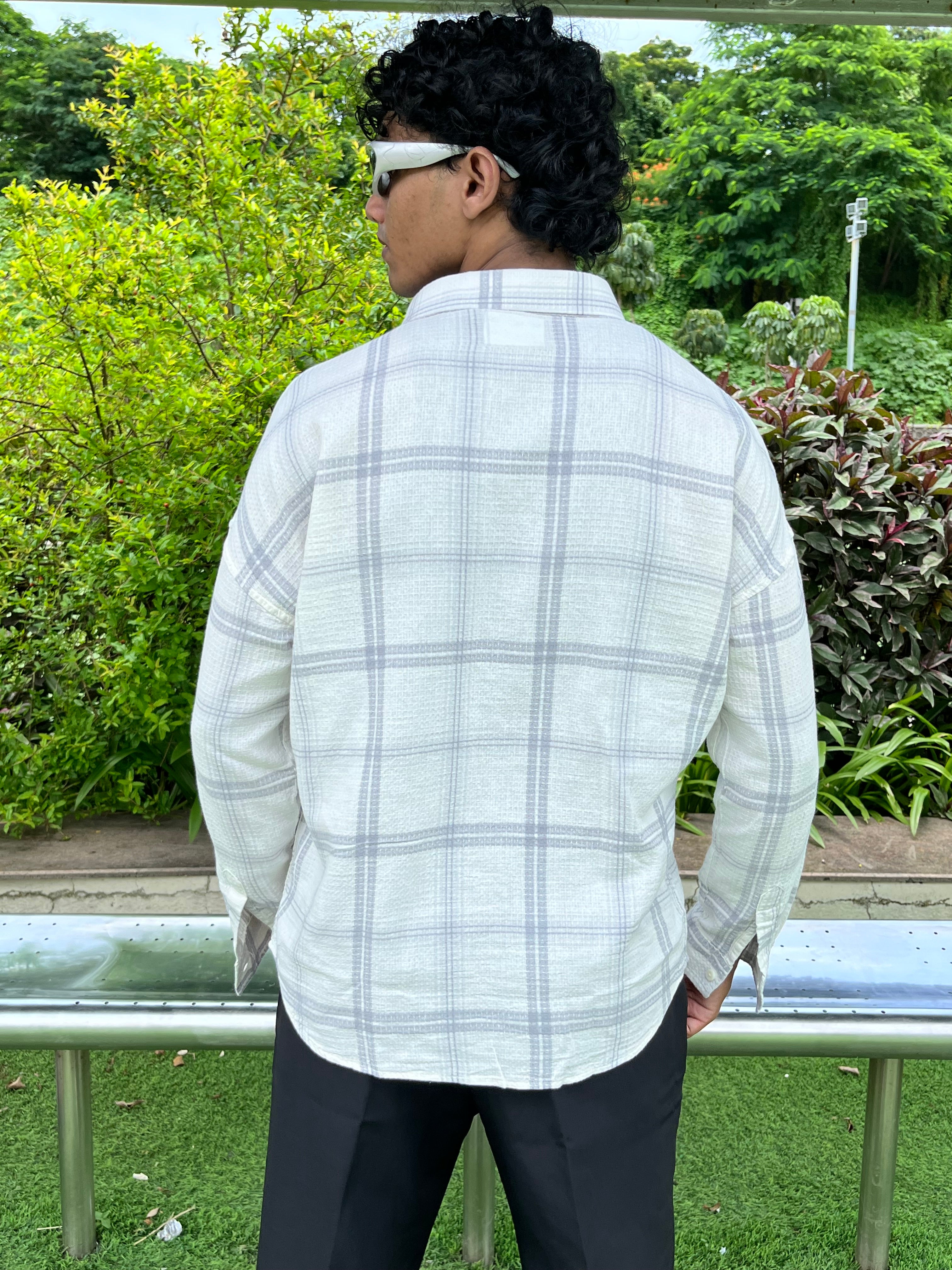 Grey fannel embroidery