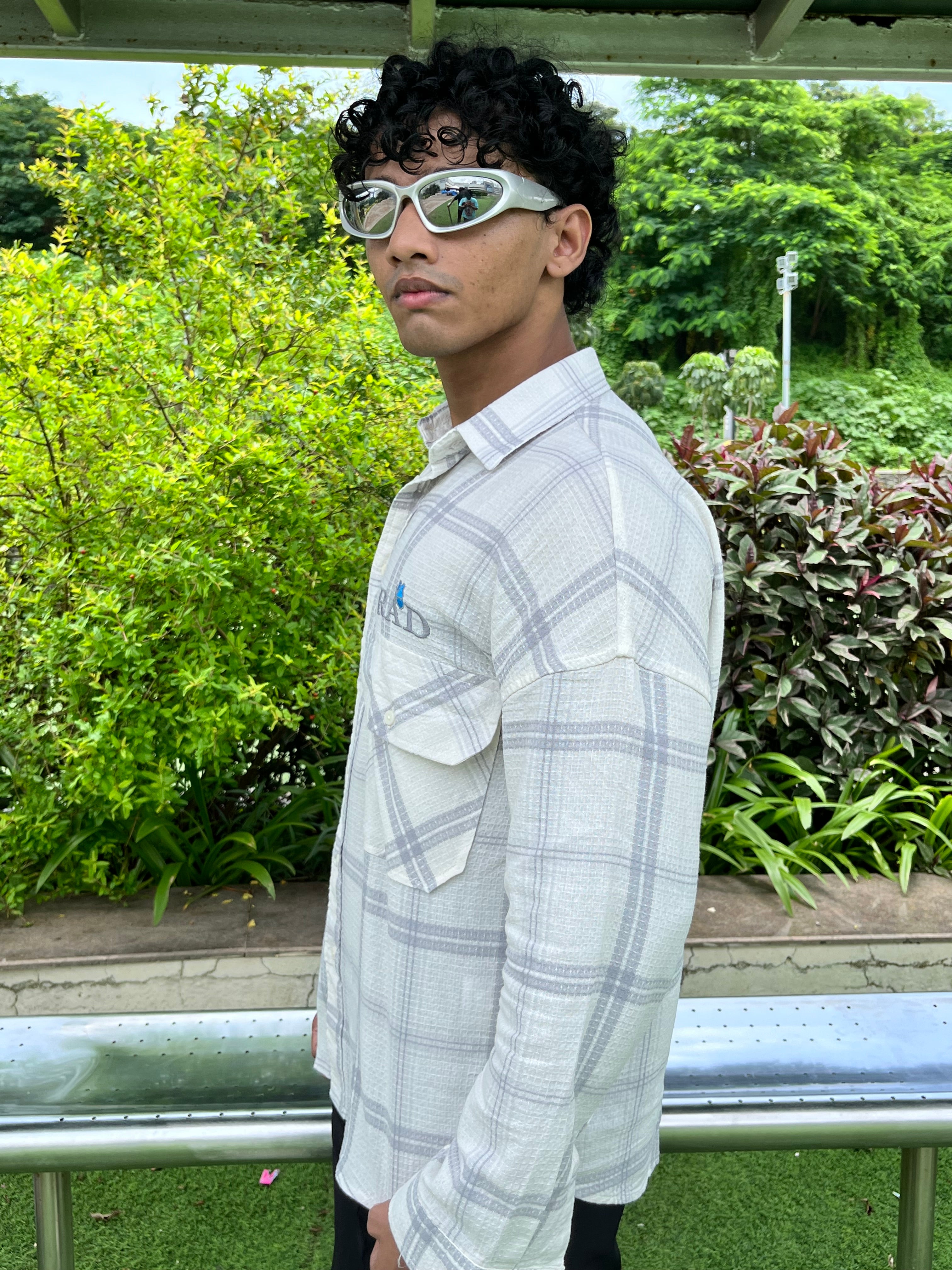 Grey fannel embroidery