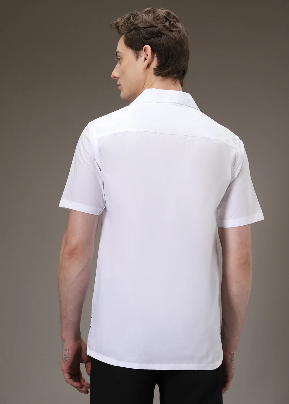 WHITE STRIPES EMBROIDED SHIRT