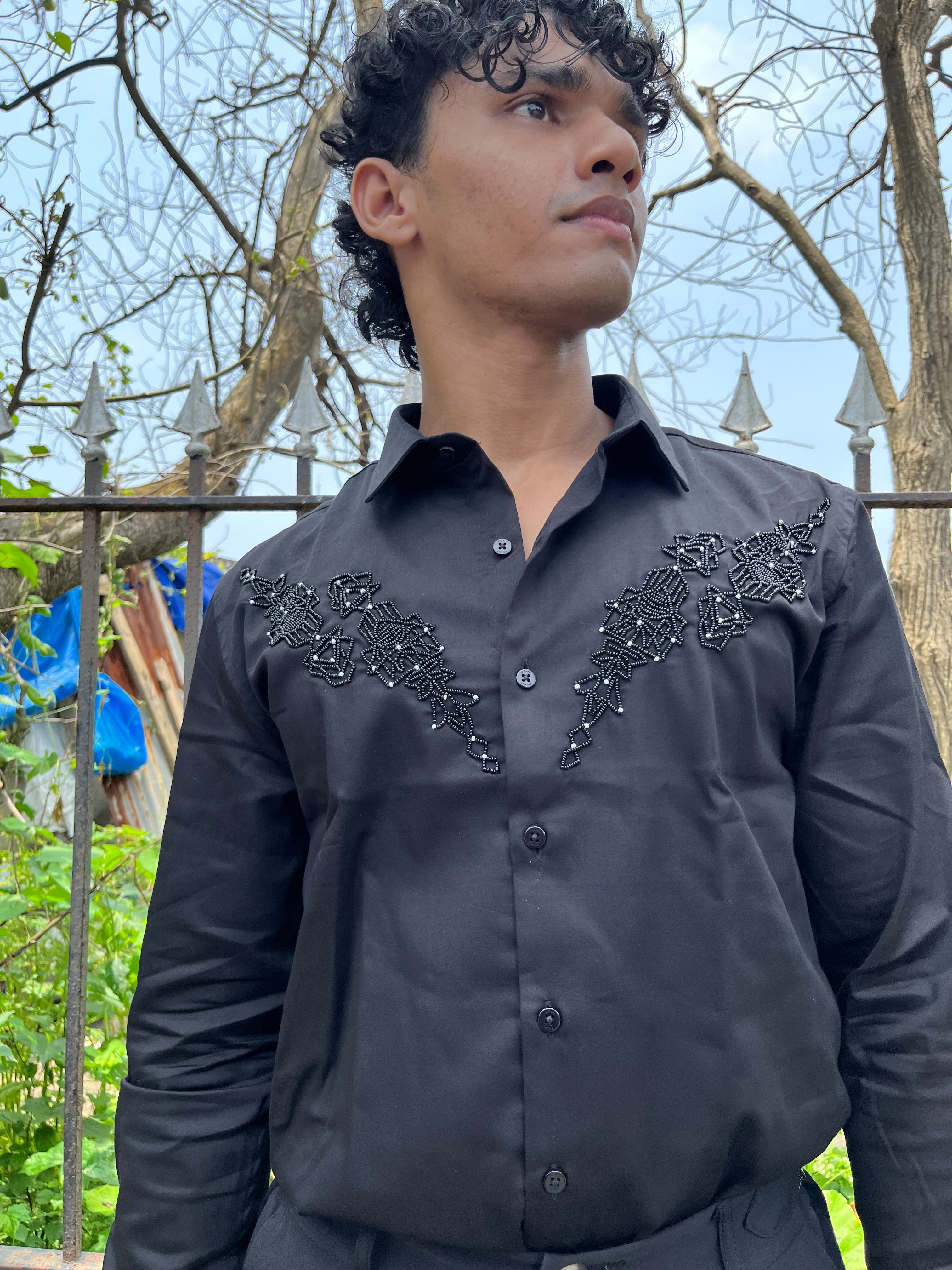 Black Beads Embellishment