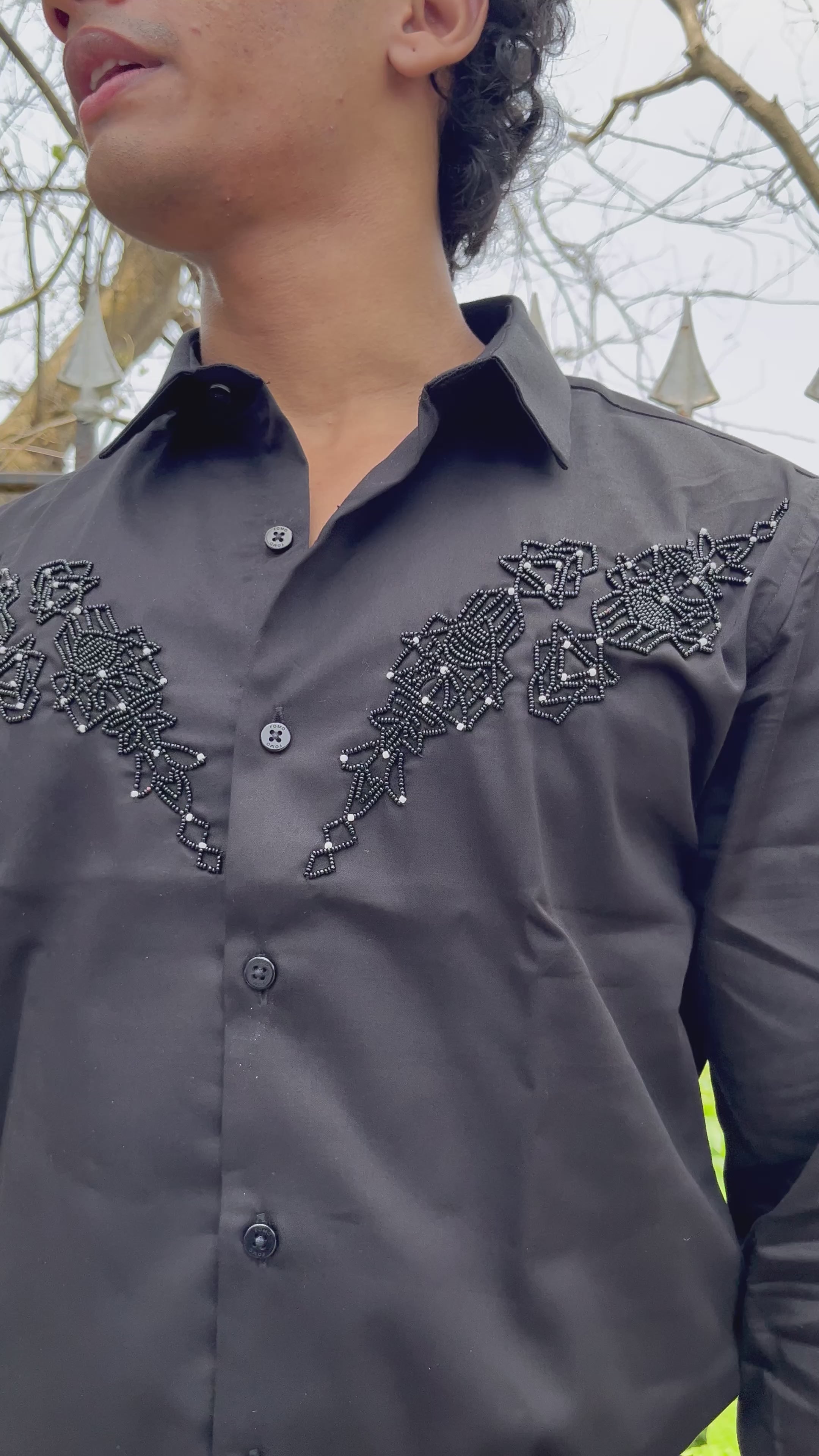 Black Beads Embellishment