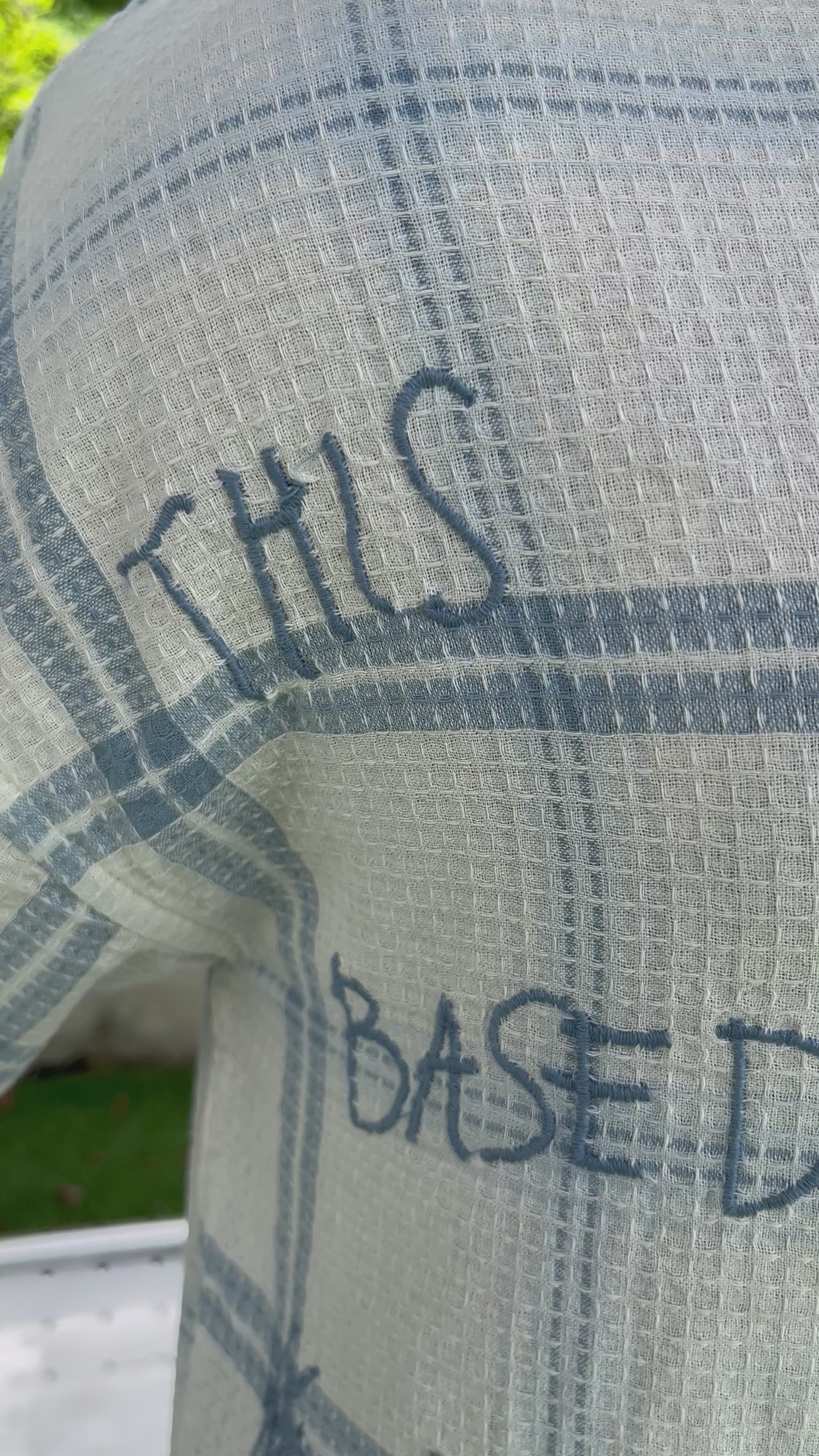 Blue Fannel embroidered