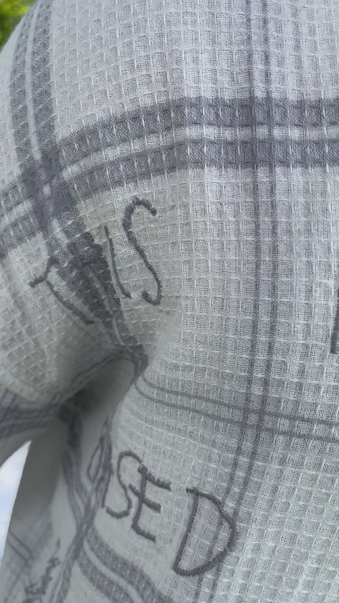 Grey fannel embroidery